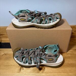 Keen Sandals Womens Size 7.5 Whisper Fisherman Brown Green Comfort Lace 1016577